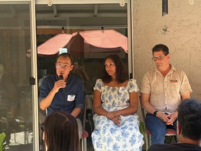 photo shows three Cupertino City Council candidates 2026 John Tang, Seema Lindskog, JR Fruen